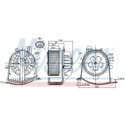 Afbeelding van Nissens Kachelventilatormotor /wiel 87038