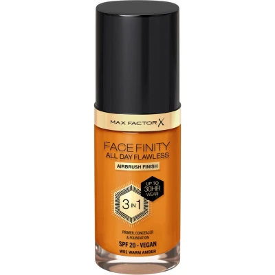 Afbeelding van 1+1 gratis: Max Factor Facefinity All Day Flawless Foundation W91 Warm Amber 34 ml