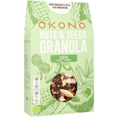 Afbeelding van OKONO Keto BIO nuts &amp; seeds granola cocoa 250 g