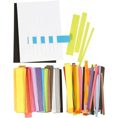 Afbeelding van Papier weven set, b: 10+15+25+35 mm, l: 21 cm, 1 doos