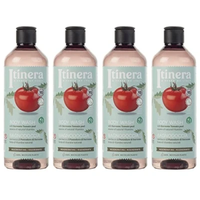 Afbeelding van ITINERA Regenererende bodywash met tomaat uit Sorrento, 95% natuurlijke ingrediënten, 370 ml (4 stuks)