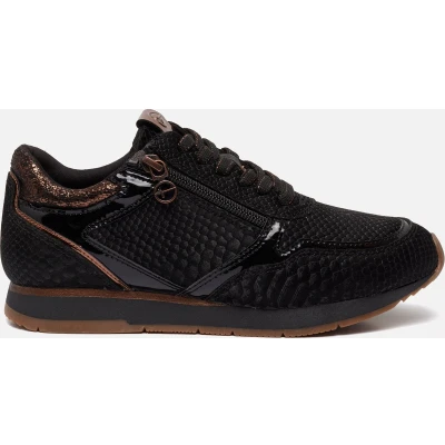 Afbeelding van Tamaris Sneakers laag, Dames, Maat: 40, Black/copper Hoogwaardig imitatieleer