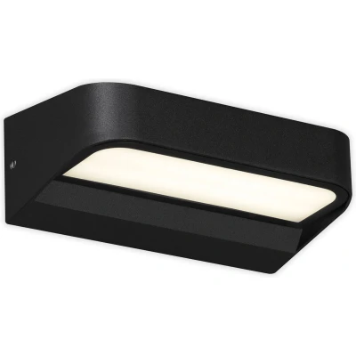 Afbeelding van Briloner Leuchten LED buitenlamp, buitenwandlamp, IP44, 8 Watt, 900 lumen, 4.000 Kelvin, zwart, 142x83x52mm (LxBxH)