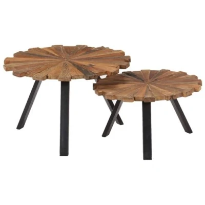Afbeelding van vidaXL Salontafels 2 st massief gerecycled hout