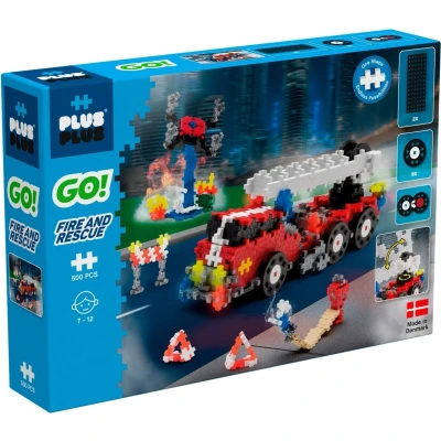 Afbeelding van Plus Go! Fire And Rescue Constructiespeelgoed Set Met Bouwstenen 500 Delige Bouwset Bouwspeelgoed Vanaf 7 Jaar