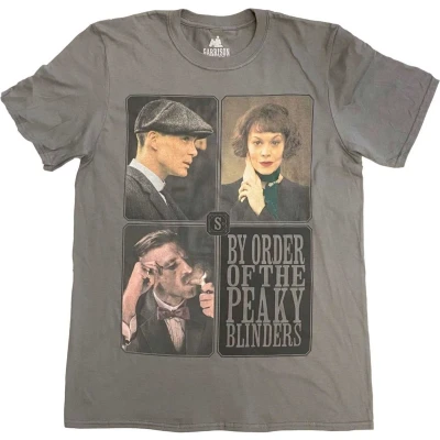 Afbeelding van Peaky Blinders Portraits Grid Heren T shirt M Grijs