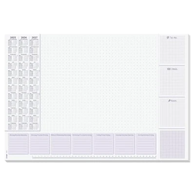 Image de Sigel ho355 sous main papier avec calendrier sur 3 ans semainier + grille horaire d gb nl 30 feuilles lilac