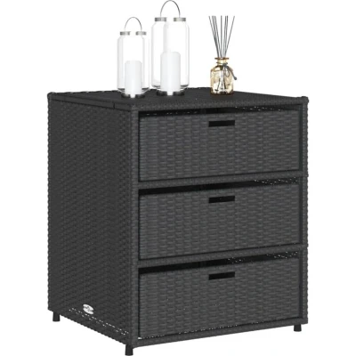 Afbeelding van vidaXL Tuinkast 55x59x69 cm poly rattan zwart