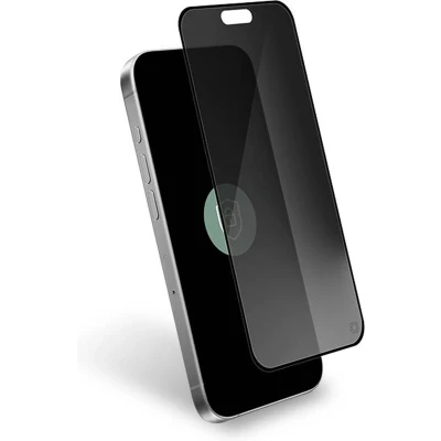 Afbeelding van Force Case, Geschikt voor Apple iPhone 16 Pro Privacy Glas 2.5D Anti Spyware Screen Protector, Doorzichtig zwart