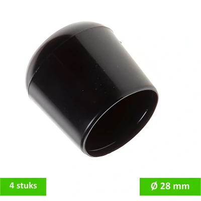 Afbeelding van DELTAFIX peerdoppen Ø 28 mm zwart 4 STUKS