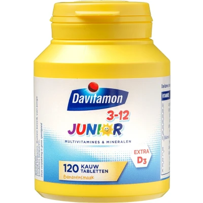 Afbeelding van Davitamon Junior 3 12 Banaan 120 Kauwtabletten