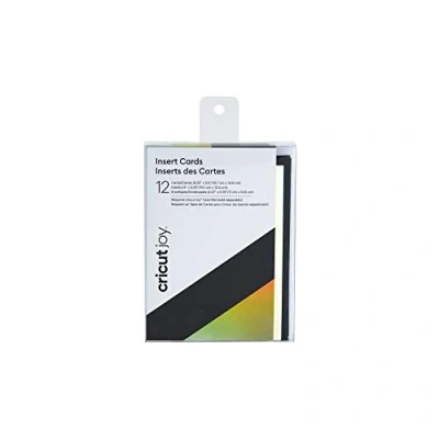 Afbeelding van Cricut Joy 12 stuks holografische insteekkaarten in zwart en zilver, 10,8 x 14 cm