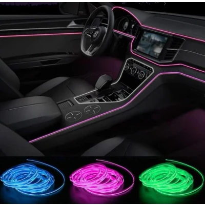 Afbeelding van AutoStyle 10 Delige Multi Color LED Interieur Sfeerverlichting met App Bediening &amp; 8 meter Optical Fiber