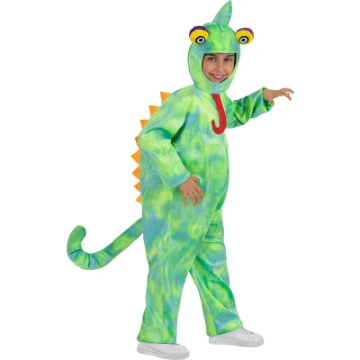 Afbeelding van Funidelia Kameleon Kostuum voor meisjes en jongens Dieren kinderen Accessoire verkleedkleding rekwisieten Halloween, carnaval &amp; feesten Maat 97 104 cm Groen