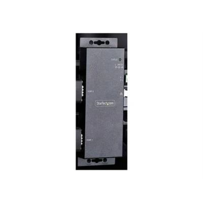 Image de StarTech.com Adaptateur Série vers Ethernet à 2 Ports, LAN RS232 DB9 Serveur de périphérique ports 100Mb LAN, RS 232 montable mur/rail DIN Conformité TAA