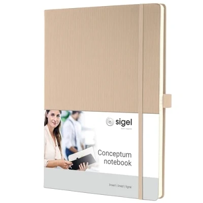 Afbeelding van Sigel notitieboek Conceptum Pure A4 beige hardcover 194 pagina&#039;s 80 grams lijn SI CO641