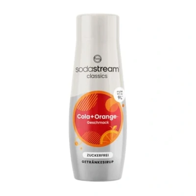 Afbeelding van SodaStream Cola en sinaasappelsiroop zonder suiker. 1 fles geeft 9 liter kant klare drank, in slechts enkele seconden bereid altijd vers 440 ml