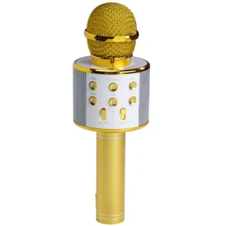 Afbeelding van Denver Karaoke Microfoon Bluetooth Draadloos Set Ingebouwde Speaker AUX MicroSD KMS20 Goud