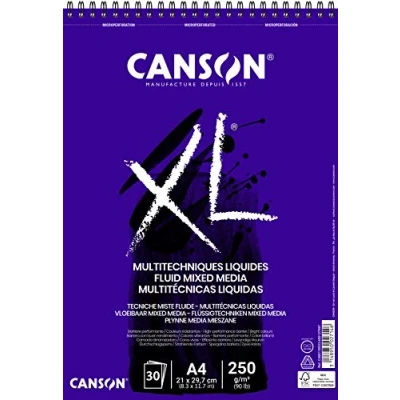 Afbeelding van Tekenblok Canson XL Fluid Mixed Media A4 30vel 250gr