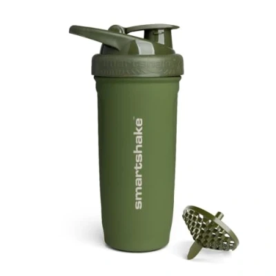 Afbeelding van Smartshake Reforce Stainless Steel Protein Shaker Bottle 900 ml 30oz Leakproof Screw on Deksel BPA vrij Unisex Legergroen