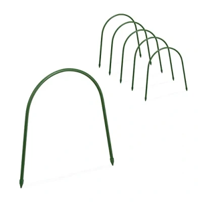 Afbeelding van Relaxdays tunnelbogen set van 6 kweektunnel bogen tunnelserre buizen 31x 33 groen