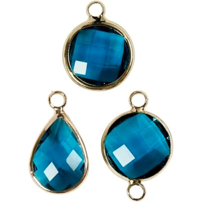Afbeelding van Creotime Sieradenhangers 15 20 Mm Rond 6 Stuks Turquoise