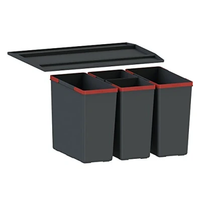 Afbeelding van FRANKE EasySort 600 2 afvalscheidingssysteem met plank, 37,8 x 56,4 34,3 cm, zwart