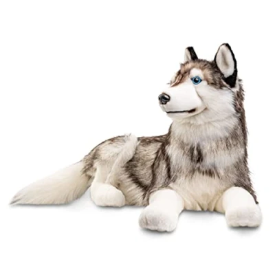 Afbeelding van Uni Toys Husky, liggend 100 cm (lengte) pluche hond, huisdier pluche, knuffeldier
