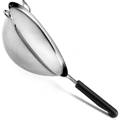 Afbeelding van Déglon Passoire Ø 20 cm Stop&#039;Glisse® Roestvrijstalen Zeef Zwart Handvat Duurzaam Keukeng...