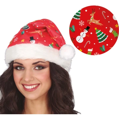 Afbeelding van Fiestas Guirca Rode foute kerstmuts snowman 1 stuks