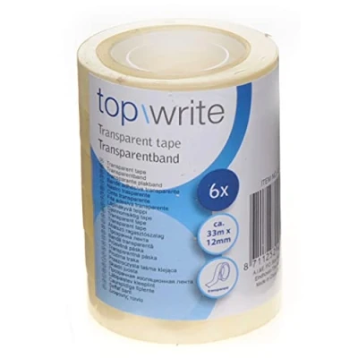 Afbeelding van Topwrite plakband transparant 6 stuks