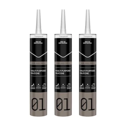 Afbeelding van 3 stuks professionele sanitaire siliconenkit, waterdicht, schimmelbestendig, ideaal voor het afdichten en in badkamer, keuken sanitair, veelzijdig inzetbaar