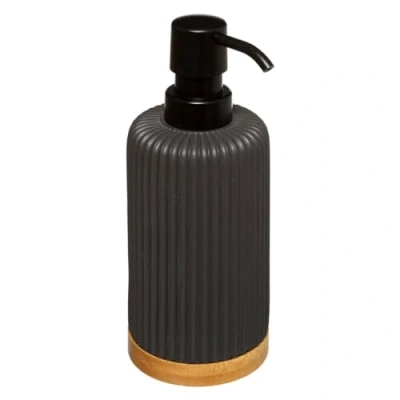 Afbeelding van 5Five Zeeppompje/zeepdispenser van kunststeen antraciet 270 ml