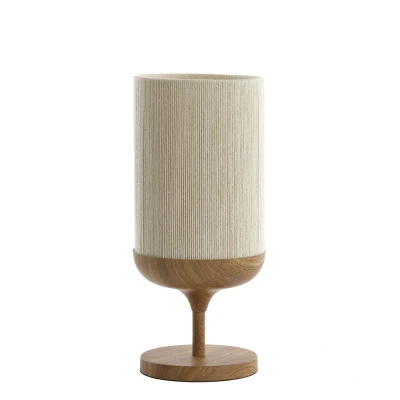 Afbeelding van Light&amp;living Tafellamp Ø22,5x50 cm DANIA hout print naturel+touw crème