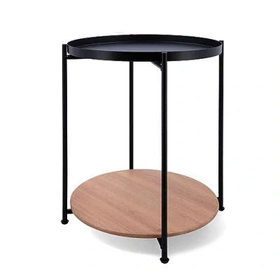 Afbeelding van Bijzettafel Vinthera Moa Staal Zwart 42 x 52 cm