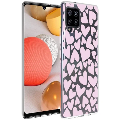 Afbeelding van iMoshion hoesje Geschikt voor Samsung Galaxy A42 Siliconen Design Roze / Transparant Full of Hearts Pink