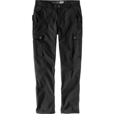 Afbeelding van Carhartt Rugged Flex Relaxed Fit Ripstop Cargobroek voor heren, werkbroek, zwart.