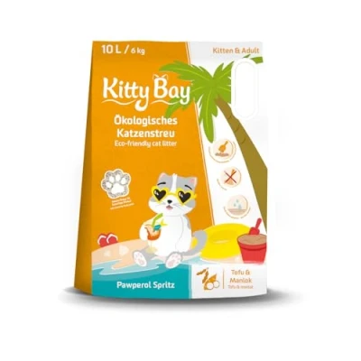 Afbeelding van 10L KittyBay Pawperol Spritz Tofu en Cassave kattenbakvulling