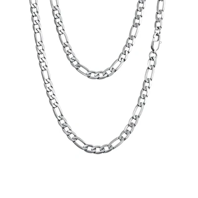 Afbeelding van PROSTEEL Figaro schakelketting voor heren, 3 in 1, van roestvrij/verguld staal, breedte 4/6/9/13 mm, lengte 36/46/51/55/61/66/71/76 cm