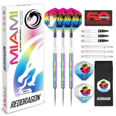 Afbeelding van RED DRAGON Miami Steeltip Tungsten Dartpijlen Professioneel 26 gram