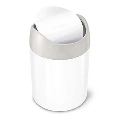 Afbeelding van Simplehuman Mini Can Afvalemmer, 1.5 L, Wit