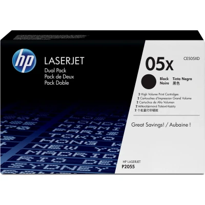 Afbeelding van HP 05X (CE505XD) Toner Zwart Voordeelbundel 2 pack Hoge capaciteit