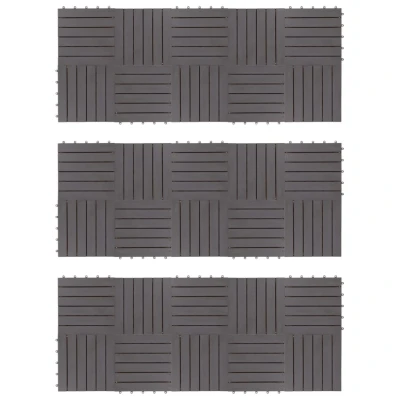 Afbeelding van Terrastegels 30 st 30x30 cm massief acaciahout greywash