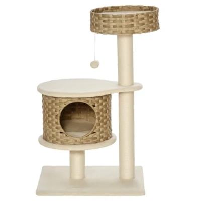 Afbeelding van PawHut Krabpaal met kattengrot D30 484