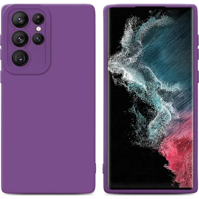 Afbeelding van Cadorabo Hoesje geschikt voor Samsung Galaxy S22 ULTRA in Fluid MAT PAARS Beschermhoes gemaakt van flexibel TPU silicone Cover Case