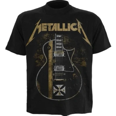 Afbeelding van Henry Tiger Metallica Hetfield IRON Cross Tshirt print, Heren, Maat: Small, Black
