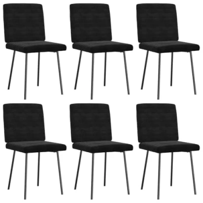 Afbeelding van vidaXL Eetkamerstoelen 6 st fluweel zwart