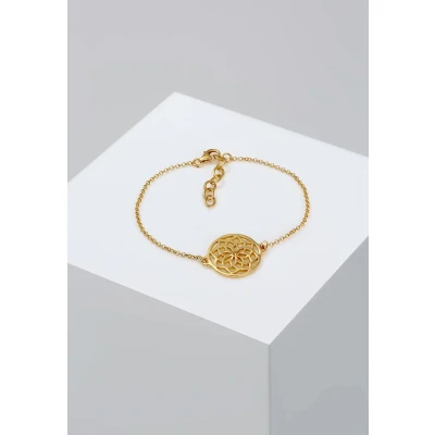 Afbeelding van Elli Ornament Flower Armband goldcoloured, Dames, Maat: 17, Gold coloured