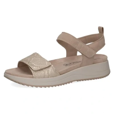 Afbeelding van Caprice Sandalen met sleehak, Dames, Maat: 41, Sand comb Leer