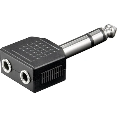 Afbeelding van Goobay hoofdtelefoonadapter, AUX jackplug 6,35 mm naar 2x 3,5 1x (3 pins, ster